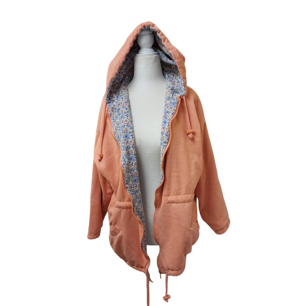 Mixed Blues Vintage Apricot Orange Full Zip Lined Sweater Jackets Women's Small